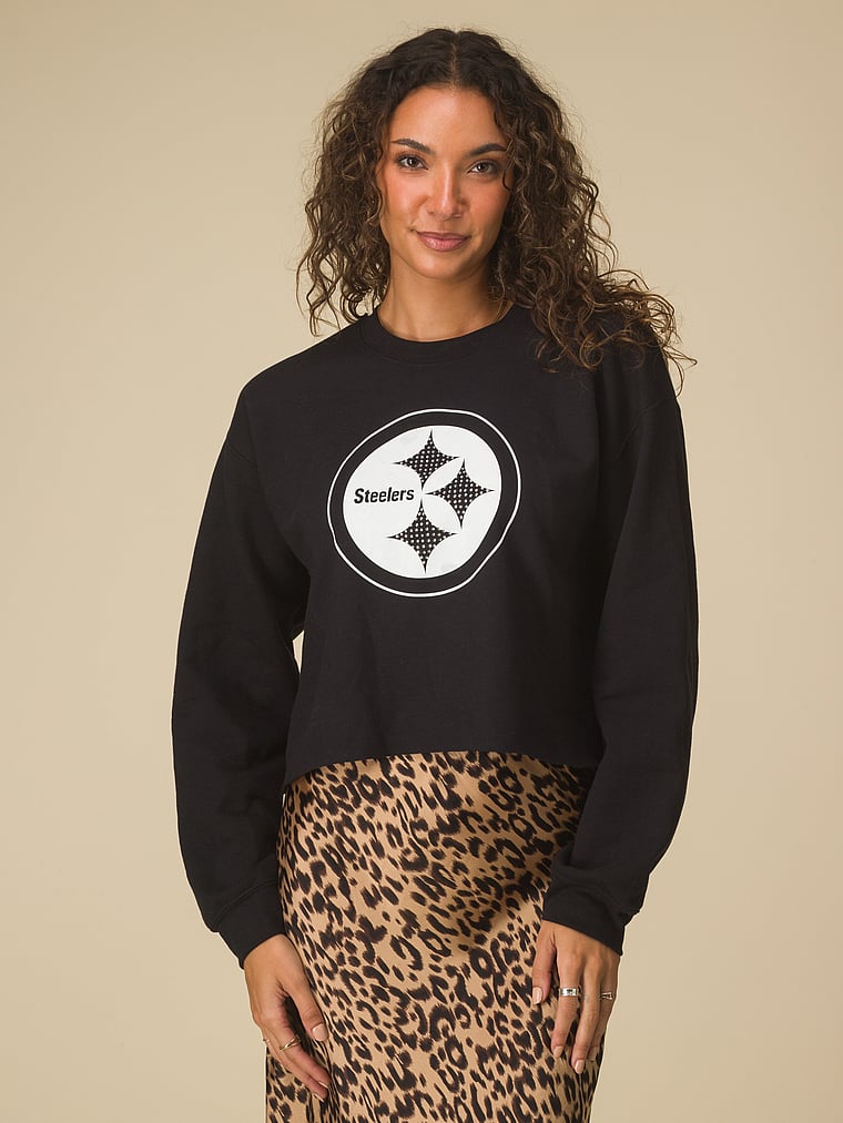 

Укороченная флисовая толстовка Pittsburgh Steelers Junk Food Clothing, black-steelers