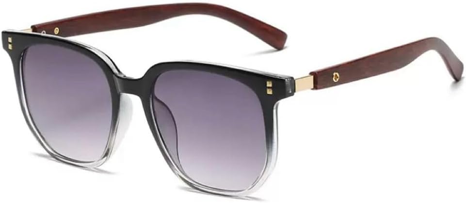 

Ретро-солнцезащитные очки для женщин и мужчин, модные солнцезащитные очки в деревянной оправе, классические трендовые очки с защитой от УФ-излучения UV400 HVTVTLA, Black Grey