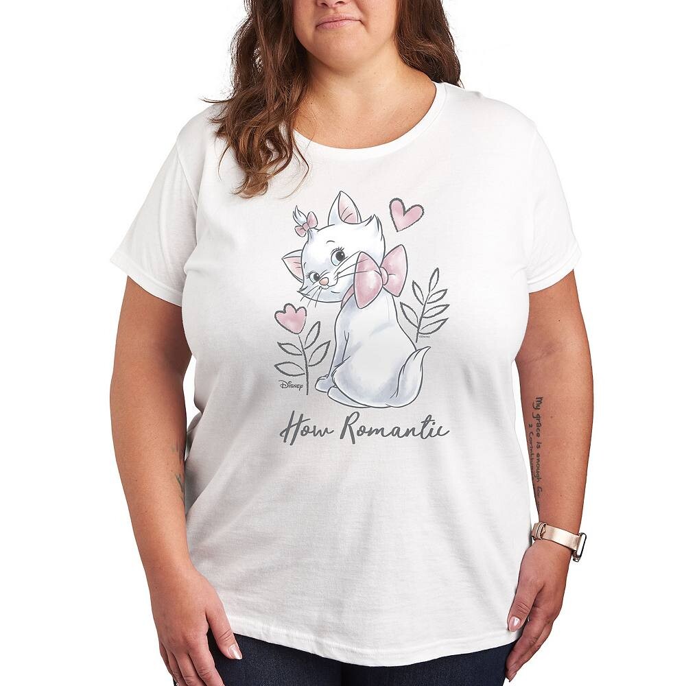 

Футболка Disney's The Aristocats Marie Plus с романтическим рисунком, белый