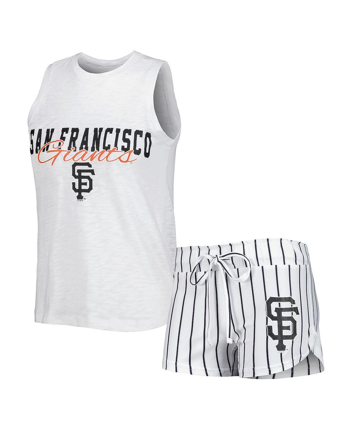 

Женский белый комплект для сна с майкой и шортами в тонкую полоску San Francisco Giants Reel Concepts Sport, белый