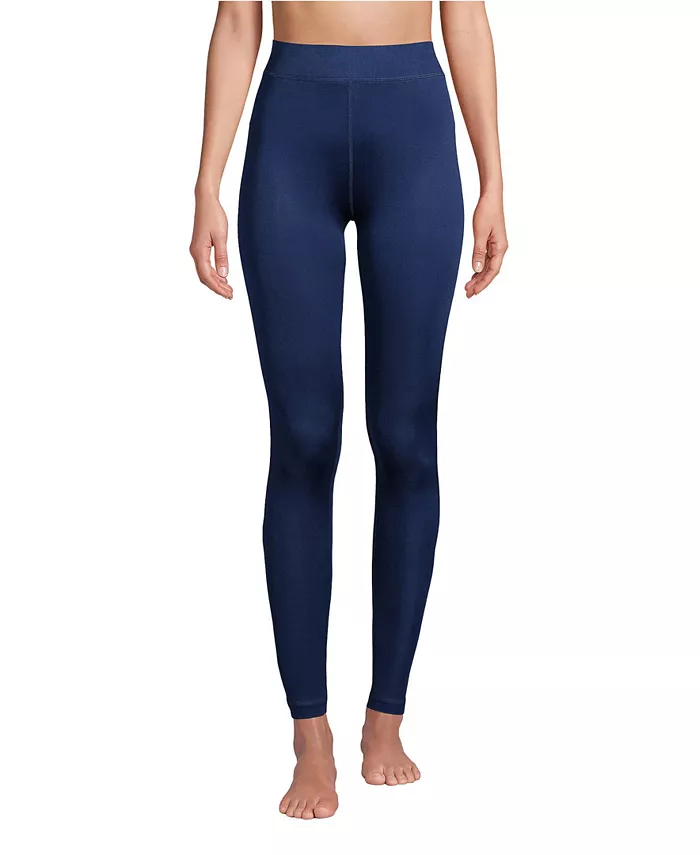 

Женское шелковое интерлоковое нижнее белье, леггинсы, брюки Lands' End, синий