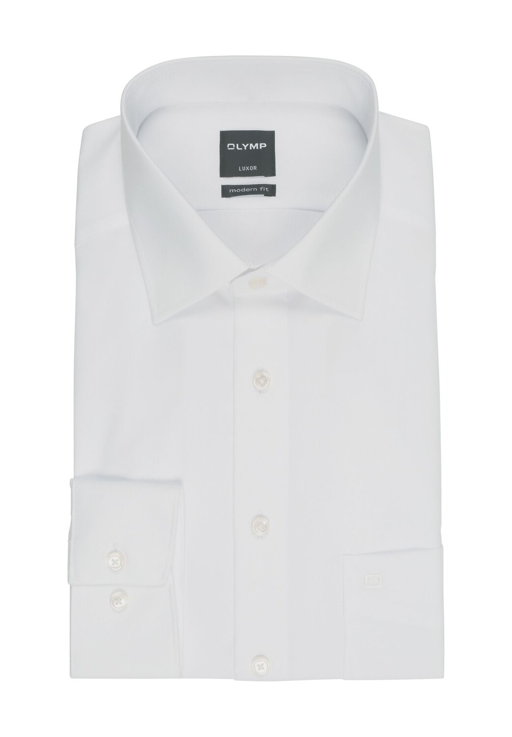 

Деловая рубашка, современный крой, воротник Кент, мужская OLYMP, белый