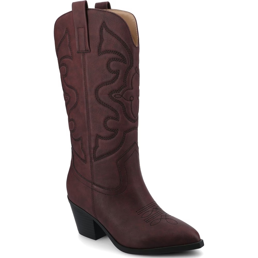 Ковбойские сапоги Chantry с широким голенищем Journee, цвет oxblood