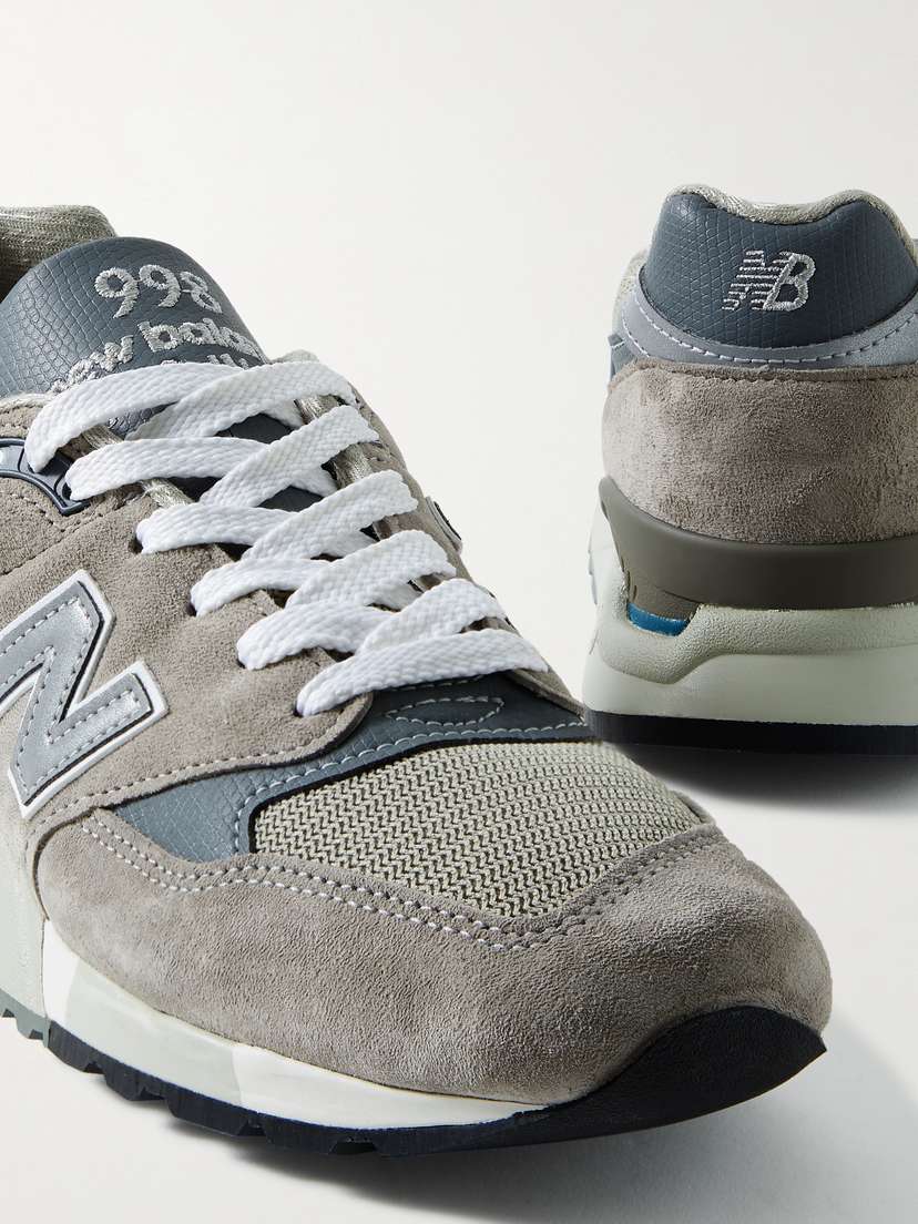 Кроссовки из кожи, сетки и замши с резиновой отделкой. 998. New Balance, серый — фото 4