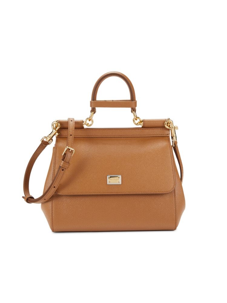 

Большая кожаная сумка Sicily Dolce&Gabbana, цвет Camel