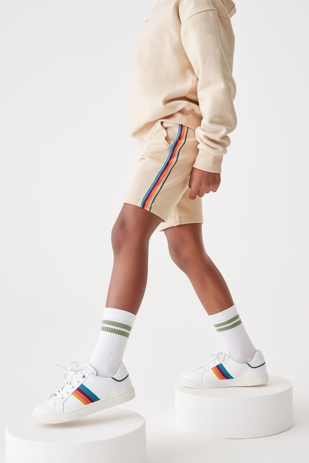 

Шорты хлопка в полоску Paul Smith Junior, бежевый