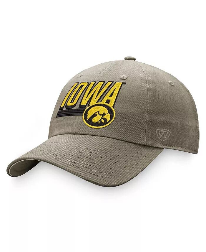 

Мужская регулируемая шляпа хаки Iowa Hawkeyes Slice Slice Top Of The World