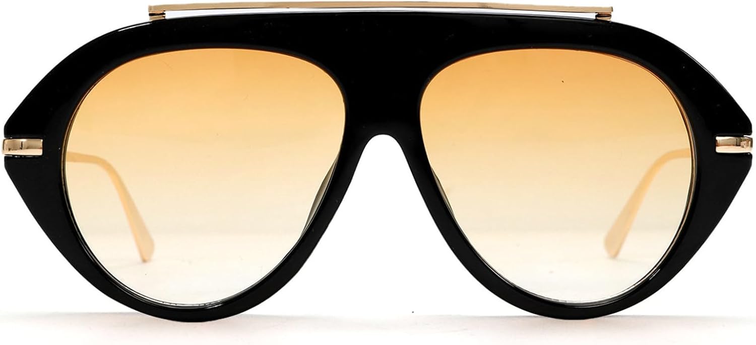 

Солнцезащитные очки COTIA Fashion Pilot для женщин и мужчин, квадратная металлическая оправа, плоская верхняя часть, стильные, для активного отдыха, путешествий и пляжа, Black Yellow