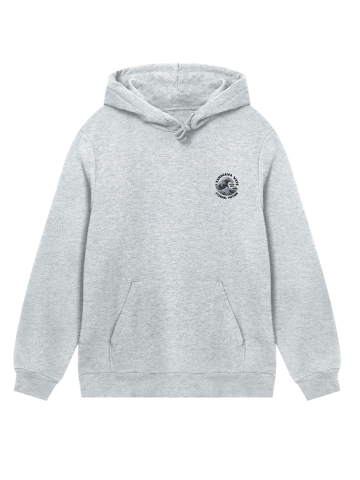 

Толстовка Kanagawa Wave с вышивкой в сером меланжевом цвете F4NT4STIC