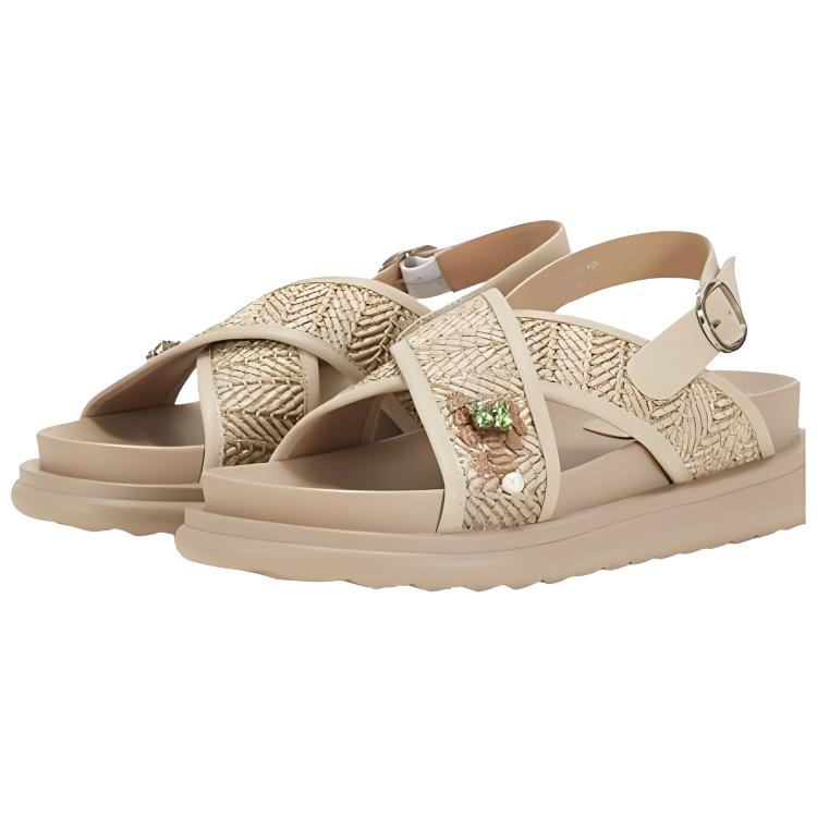 Teenie Weenie Пляжные сандалии женские бежево-коричневые, цвет Beige Brown — фото 4