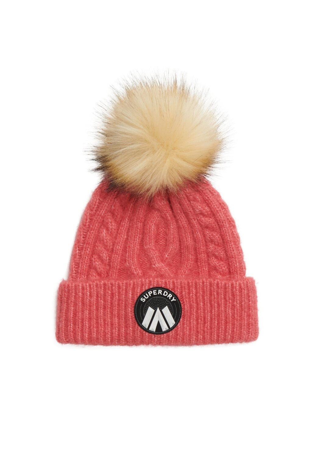 

Шапка CABLE LUXE Superdry, розовый