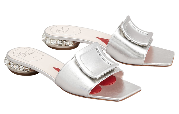Слипоны Roger Vivier серебристые женские — фото 2