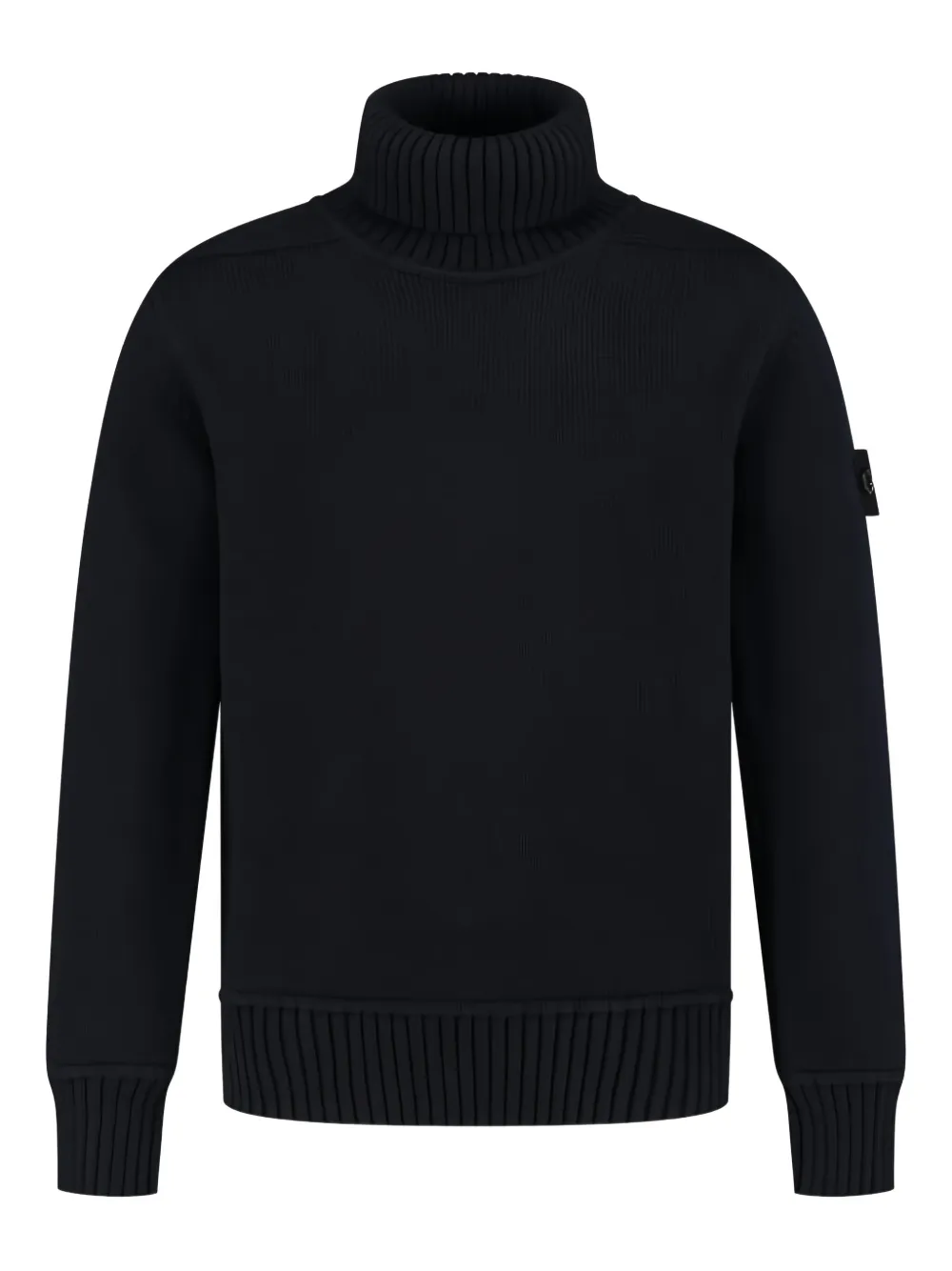 

Свитер с воротником-стойкой и нашивками Stone Island Junior, синий