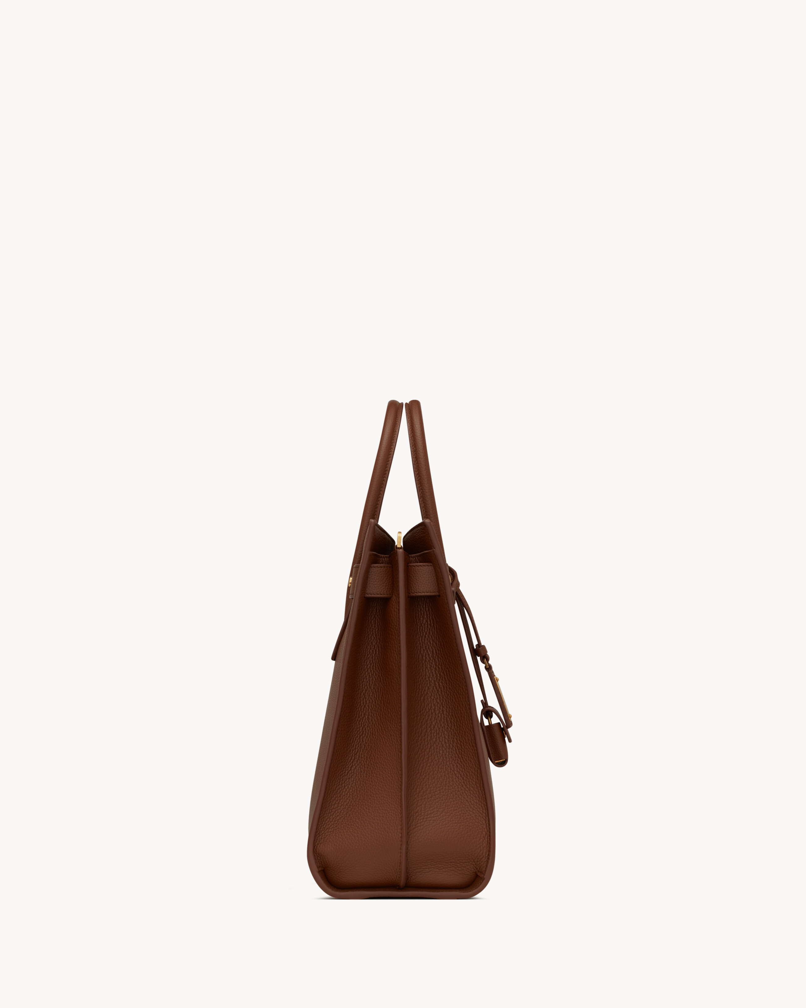 Сумка Sac de Jour тонкая большая из зернистой кожи Saint Laurent, коричневый — фото 2