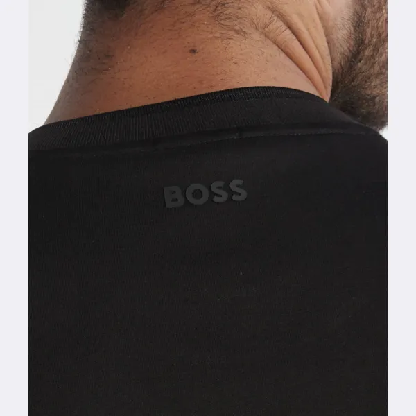 Тканая футболка обычного кроя Boss, черный — фото 3
