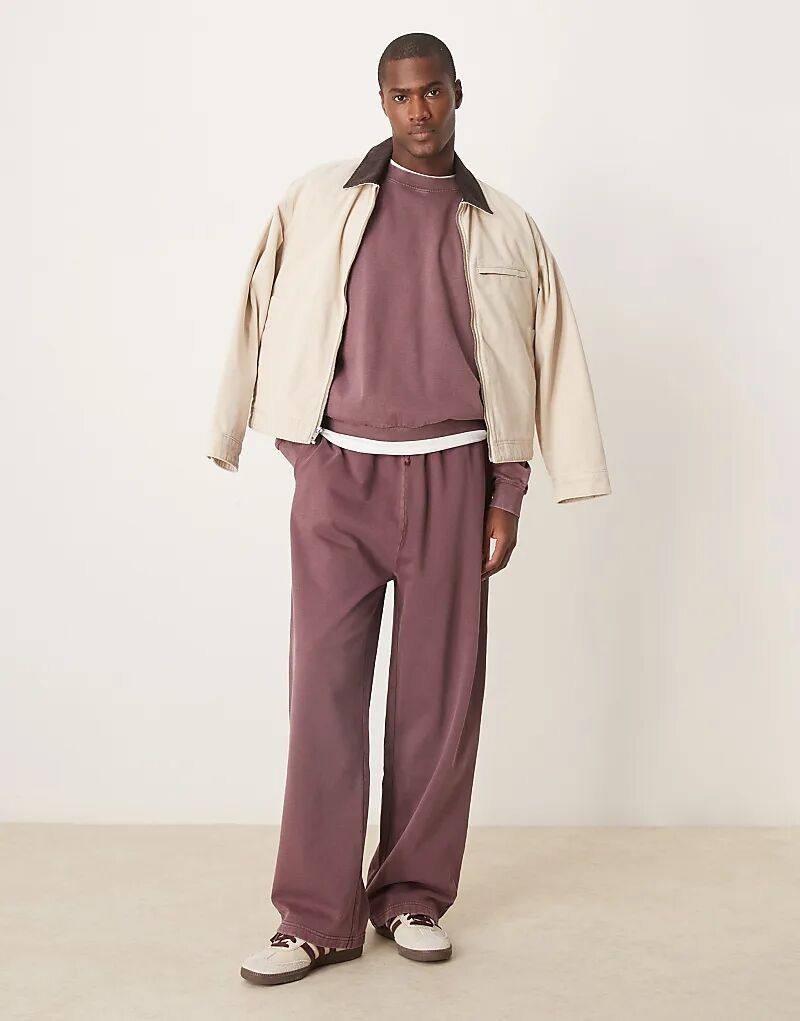 

Широкие джоггеры бордового цвета ASOS DESIGN
