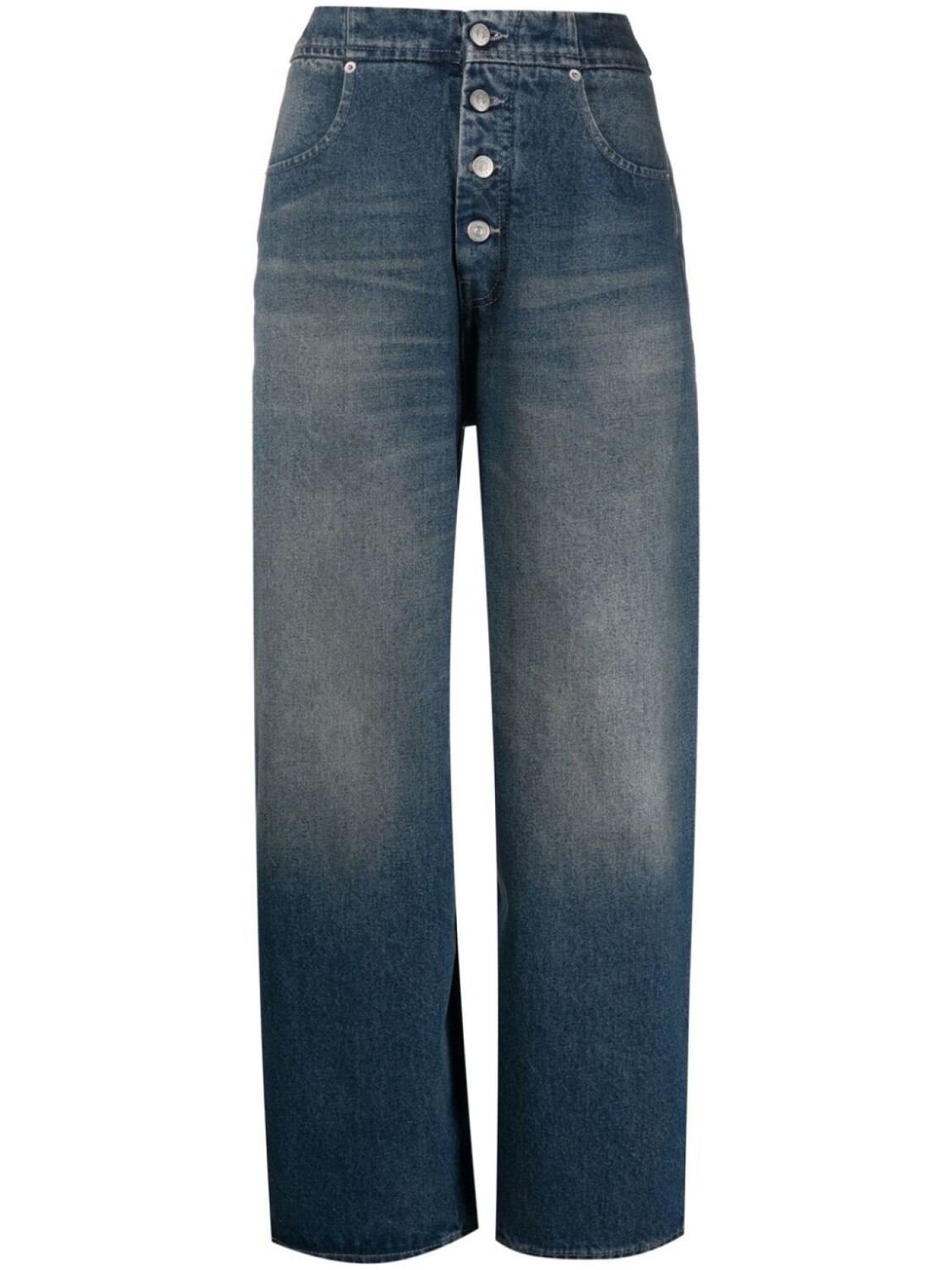 

MM6 Maison Margiela прямые джинсы с эффектом потертости, синий
