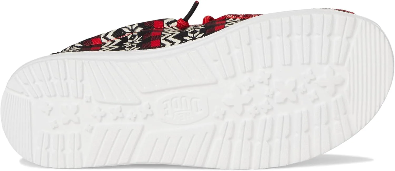 

Лоферы Hey Dude Boys Wally Ugly Sweater (Toddler) HEYDUDE, черный/красный