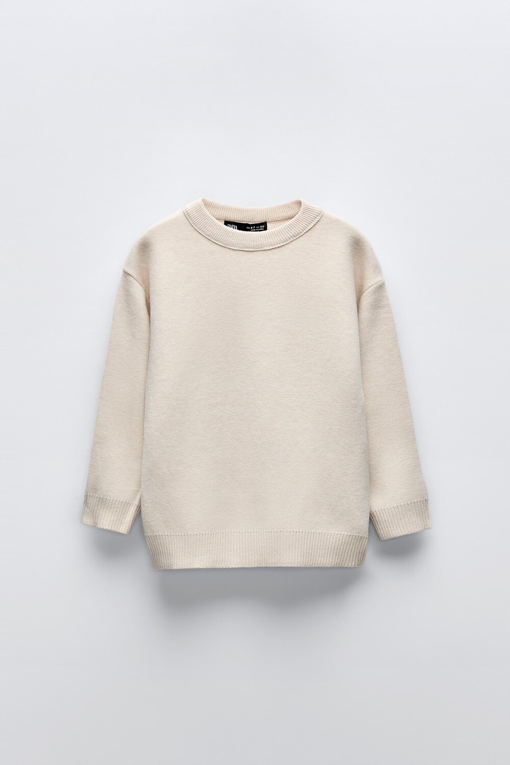 

Свитер однотяжной вязки ZARA, устрично-белый
