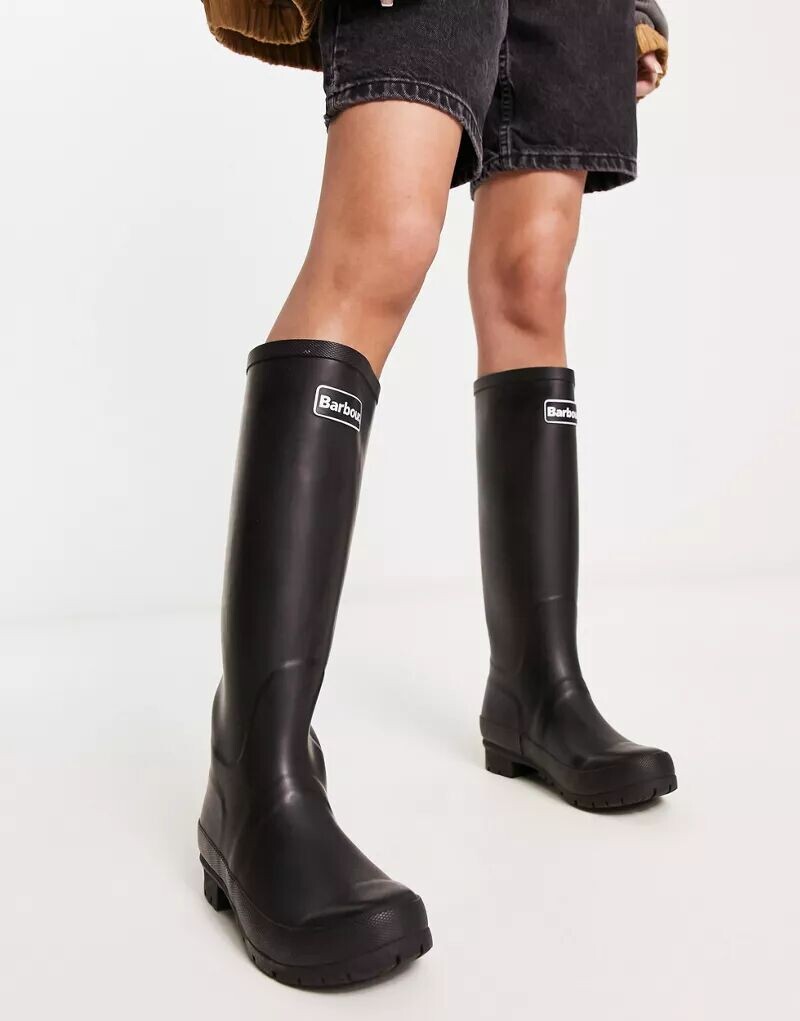 

Черные резиновые сапоги с логотипом Barbour Abbey
