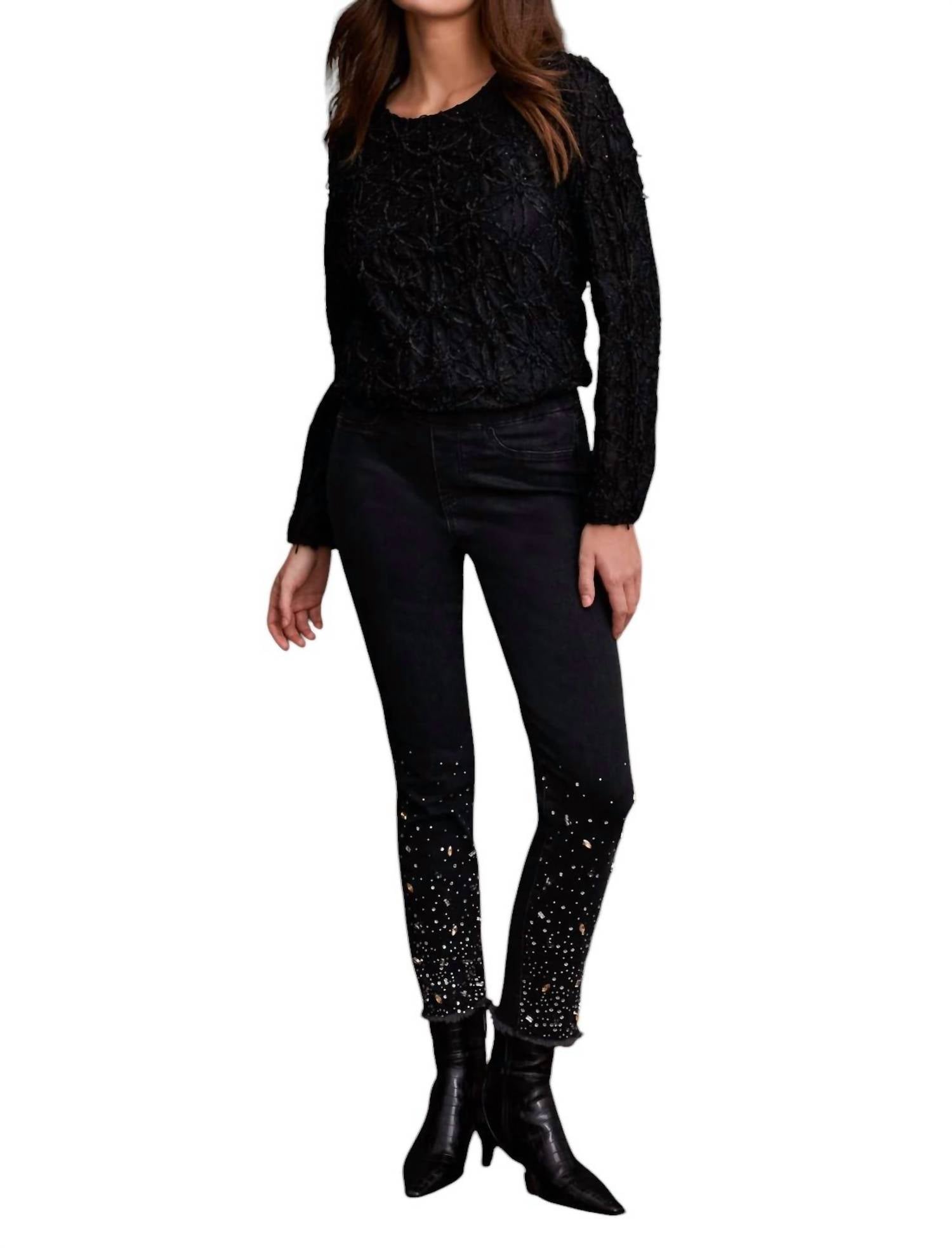

Брюки-карго Audrey Pull-On Slim Leg в черном цвете Diamond TRIBAL
