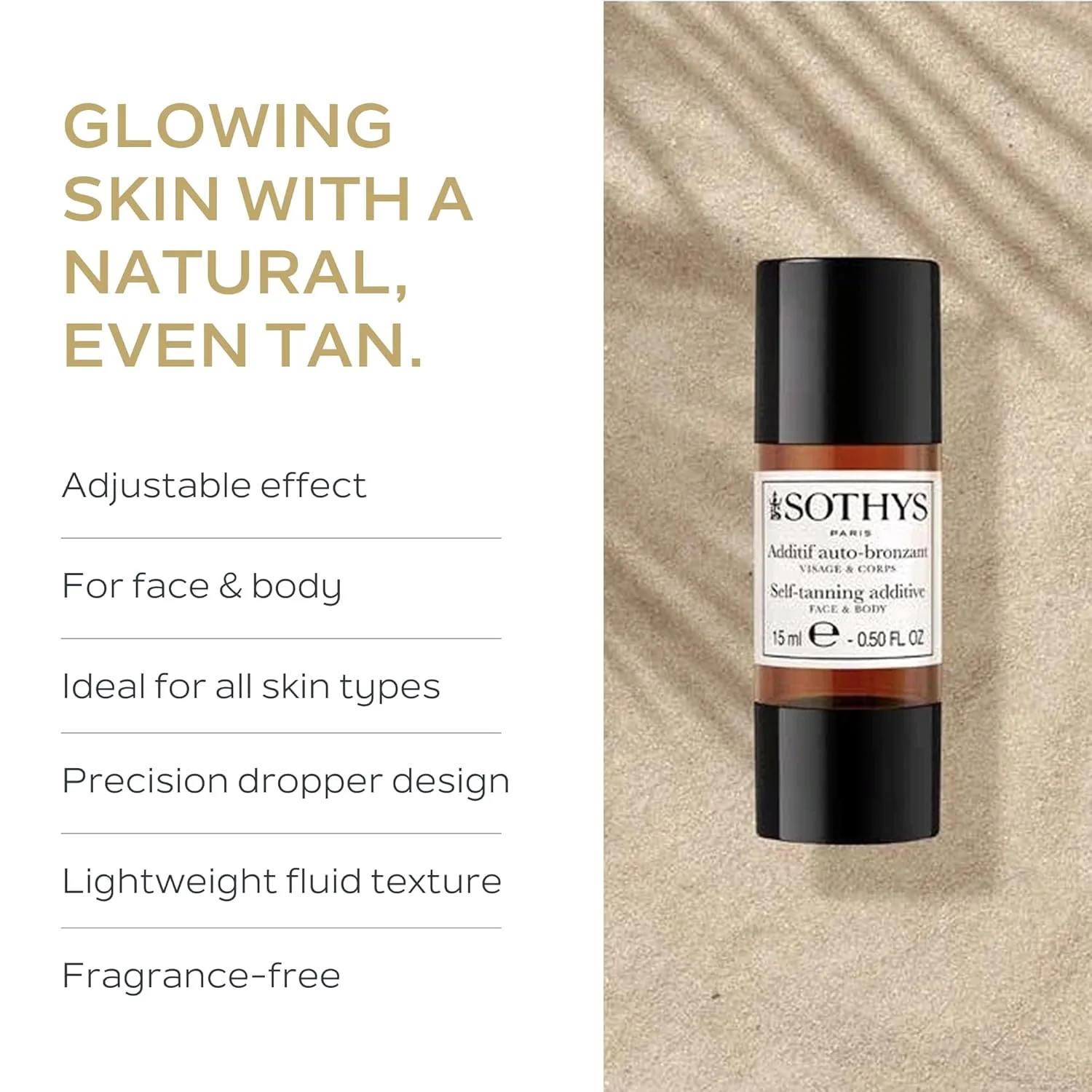 Добавка для автозагара SOTHYS - для лица и тела | Капли для естественного загара с возможностью постепенного усиления | Постепенный загар для всех типов кожи — фото 3