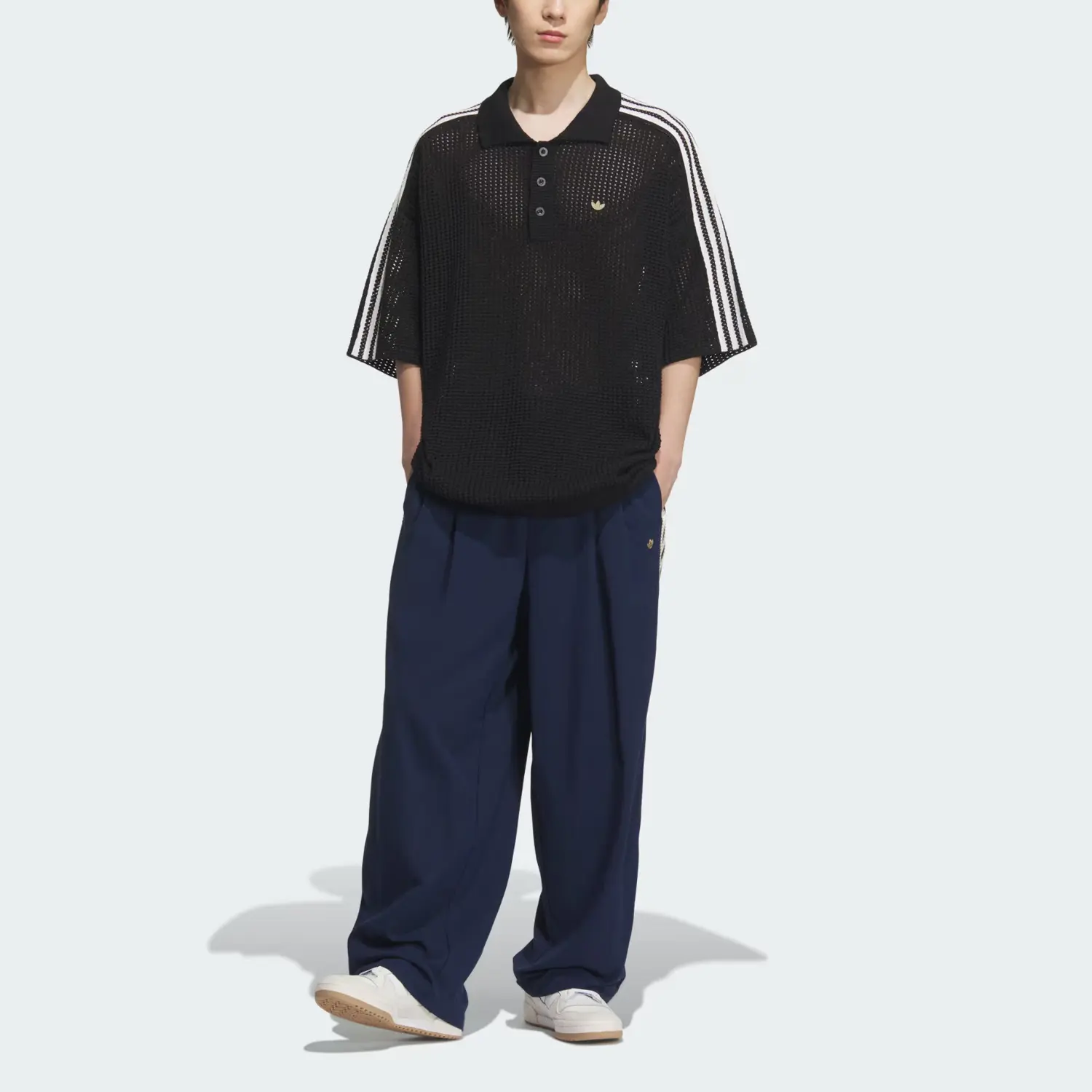 Поло SS25 мужская Adidas Originals, черный — фото 3