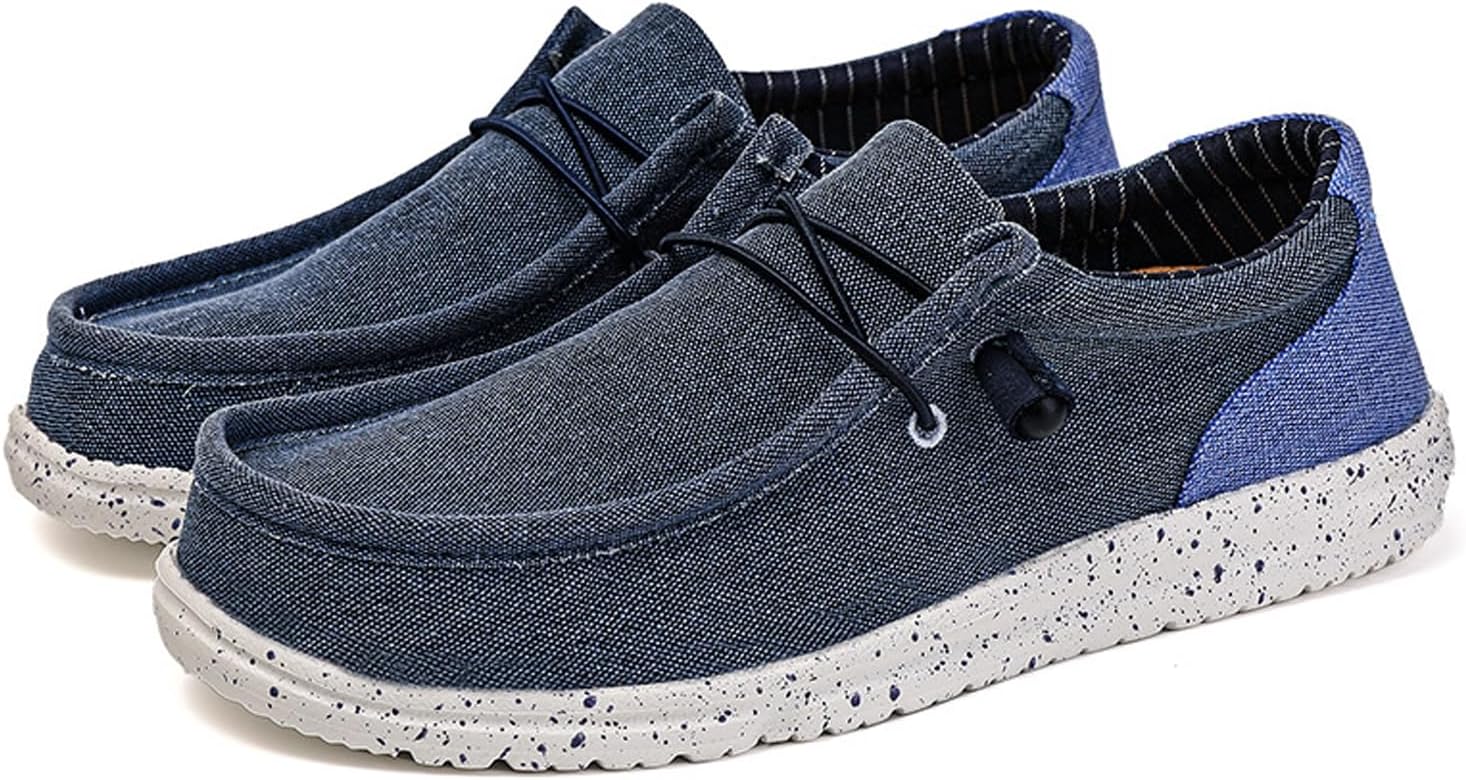 

Мужские лоферы из льна с дышащей подошвой, плоской шнуровкой, удобные, с круглым носком, легкие, противоскользящие, для улицы, вождения и прогулок Nelsbrex, синий
