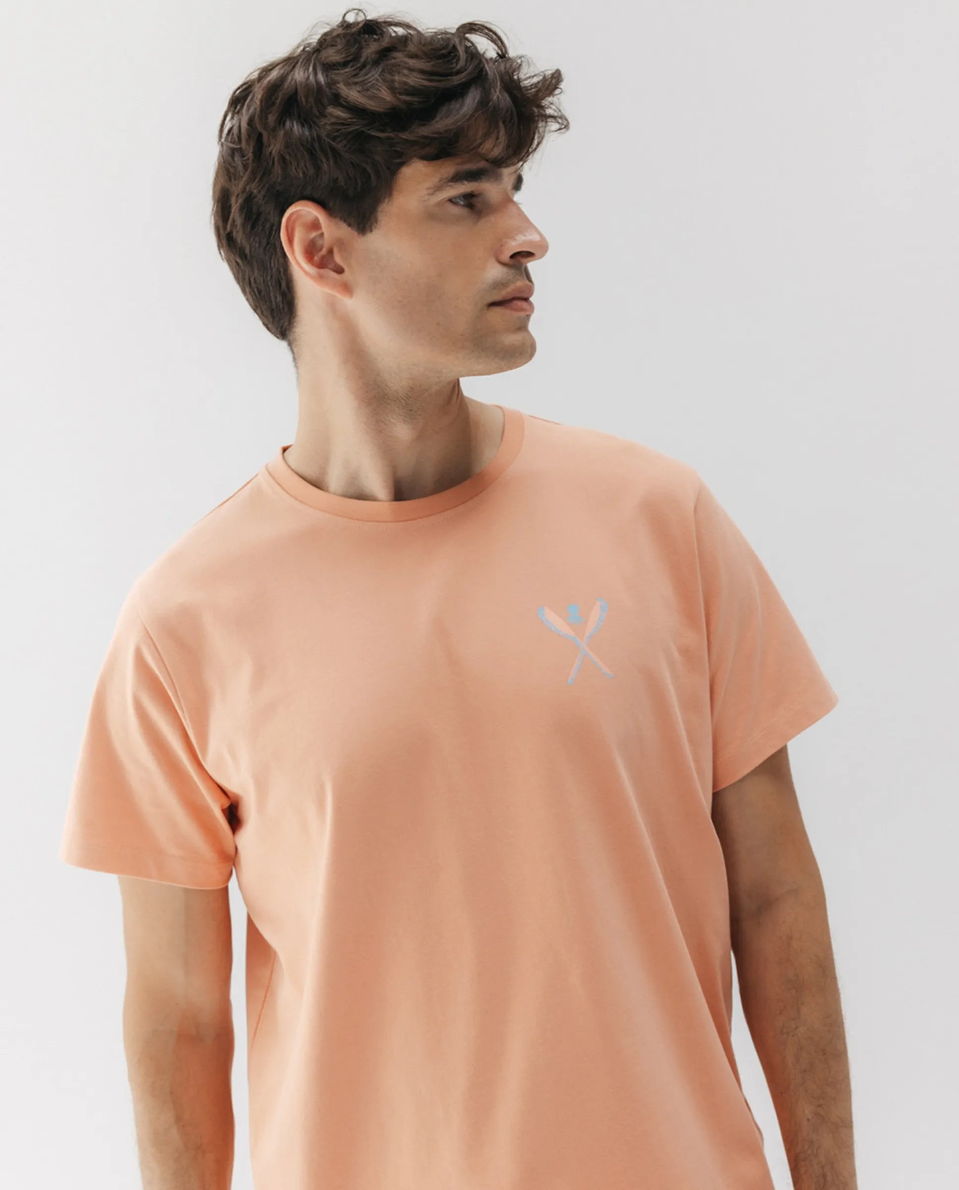 

Мужская футболка с коротким рукавом и принтом на спине El Pulpo, оранжевый