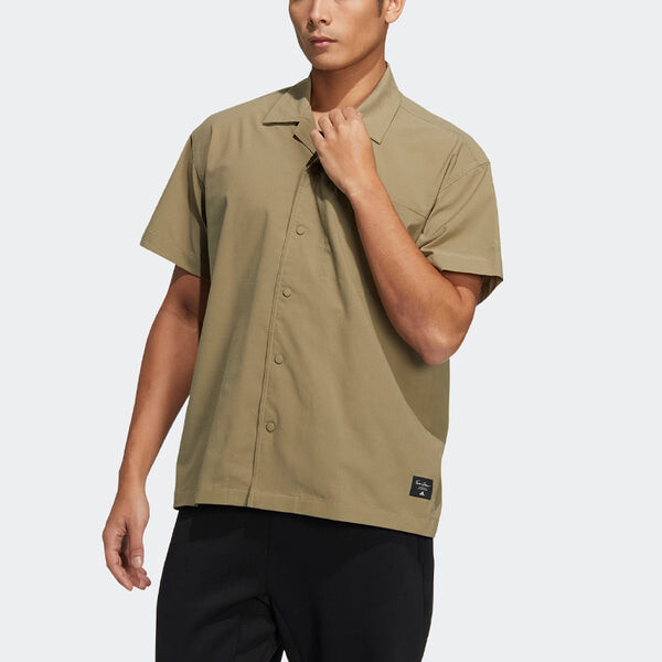 Рубашка adidas originals Solid Color Sports Short Sleeve Shirt Khaki, мультиколор — фото 2