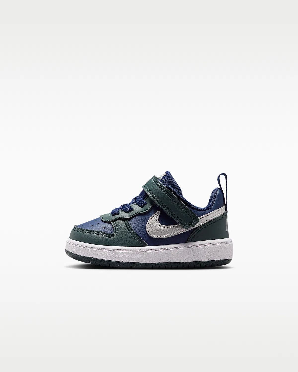Кроссовки Nike Court Borough Low Recraft для малышей, Midnight Navy/Seaweed/White/Metallic Silver