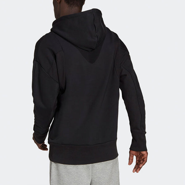 Толстовка Men's adidas Logo Printing Hooded Long Sleeves Black, черный — фото 3
