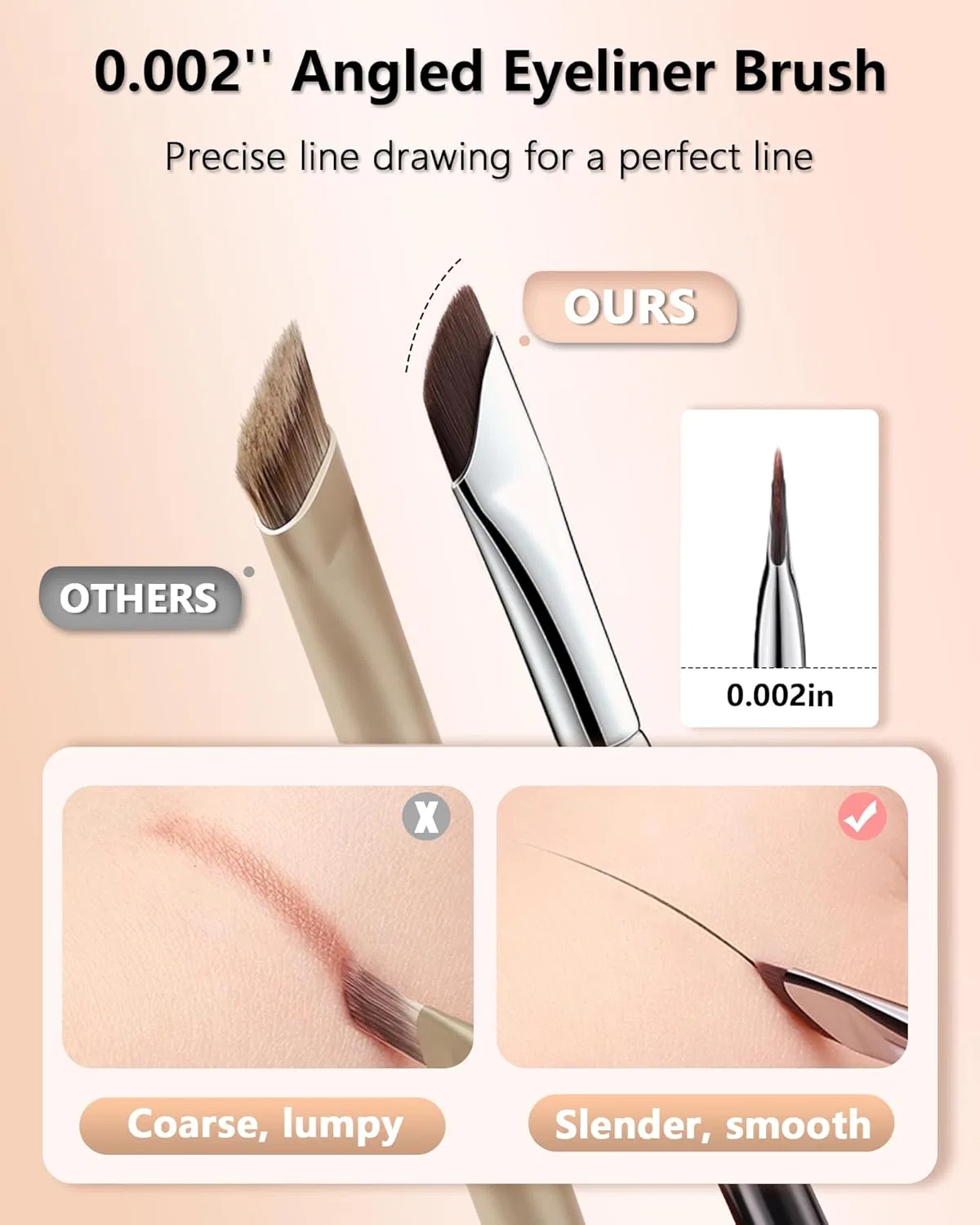 Набор кистей для макияжа глаз 3 шт, Beautycurls, черный — фото 4