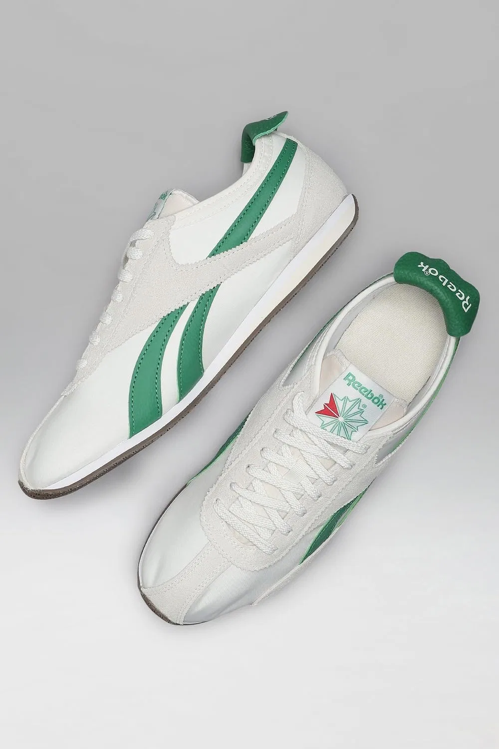 Кроссовки Reebok Unisex R400, Chalk Chalk Glen Green — фото 4