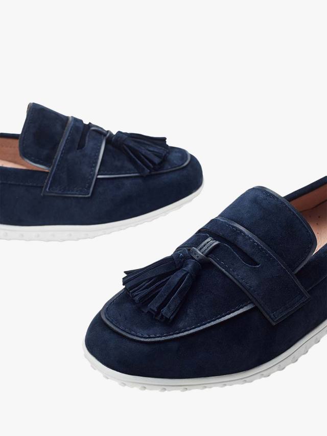 Гибридные мокасины из замши elinia Moda in Pelle, темно-синий — фото 4