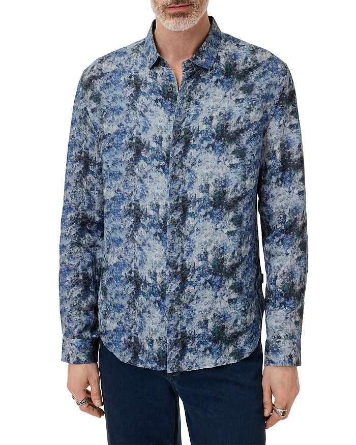 

Льняная рубашка Luca Regular Fit John Varvatos, синий