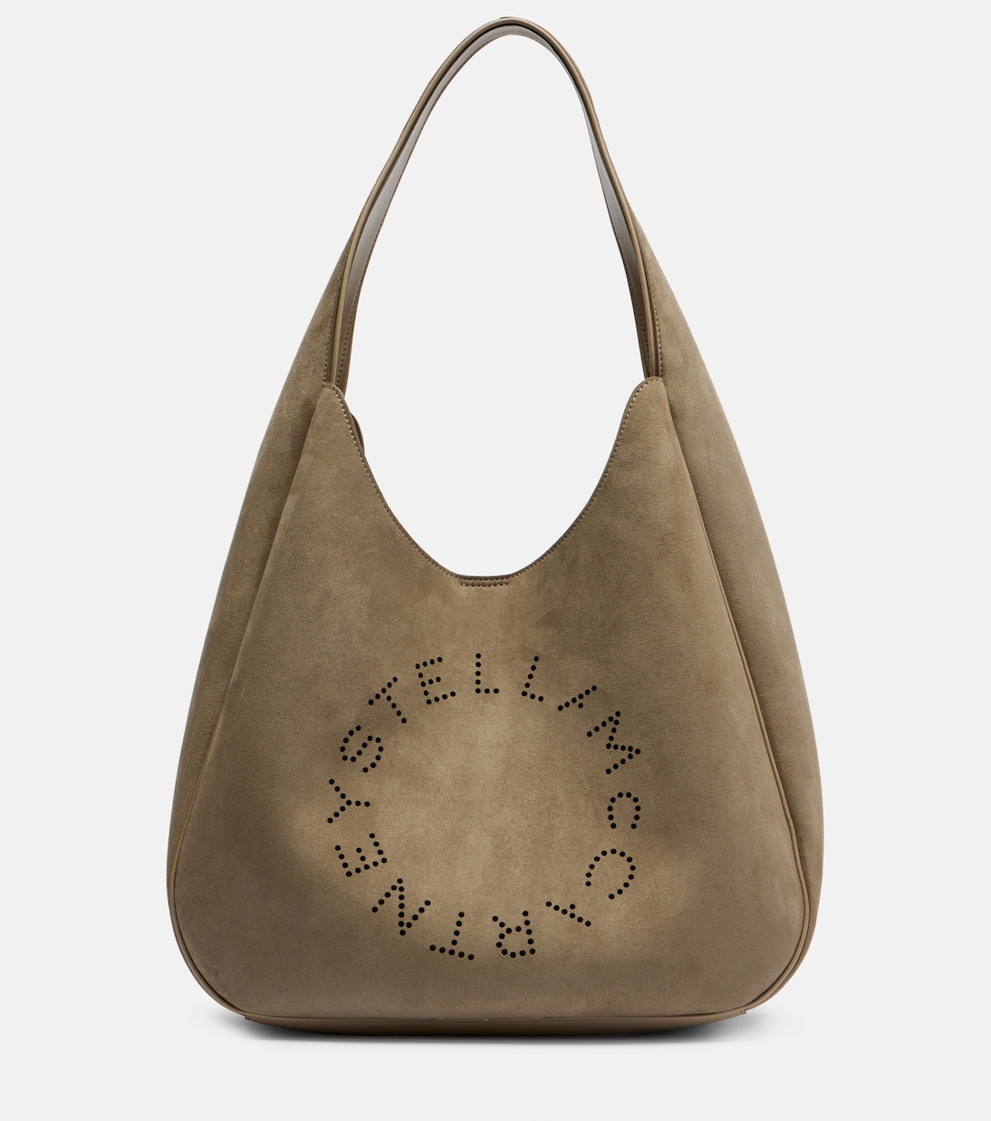 

Логотип наплечная сумка из искусственной замши Stella McCartney, хаки