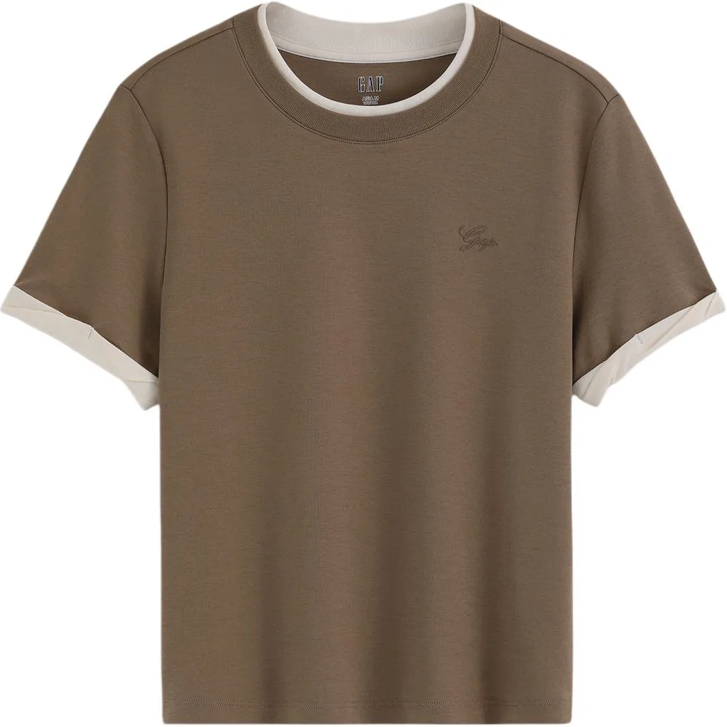 Футболка с круглым вырезом GAP Brown