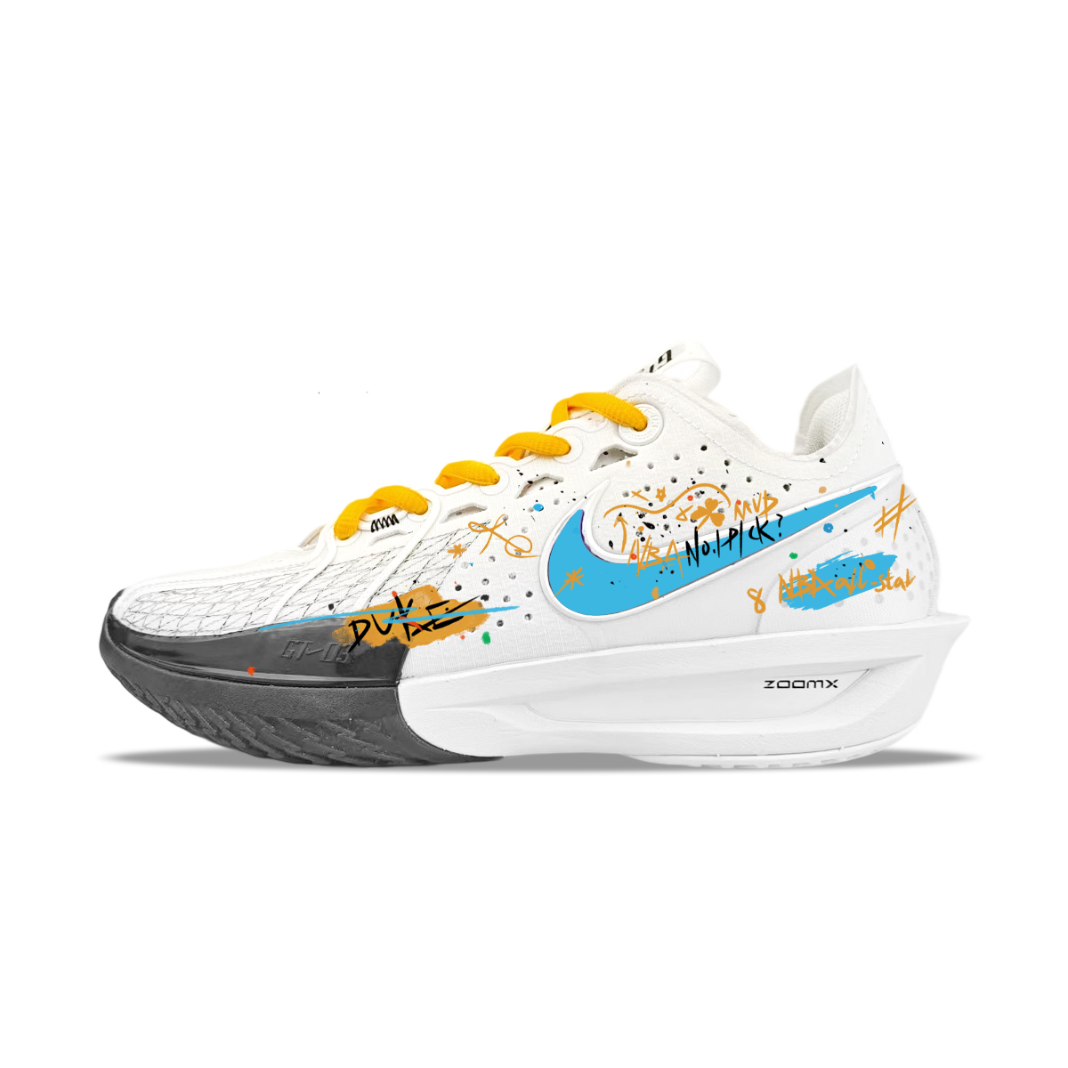 

Nike Кроссовки баскетбольные Air Zoom G.T. Cut 3 EP с защитой от истирания низкие унисекс бело-желтые, цвет White