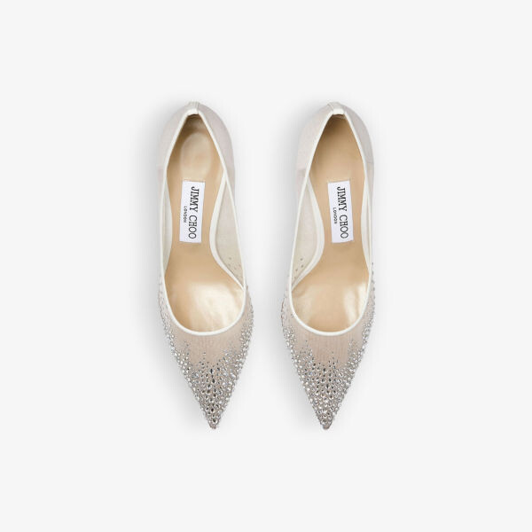 Туфли love 85 из сетчатой ткани, украшенные кристаллами Jimmy Choo, белый — фото 3