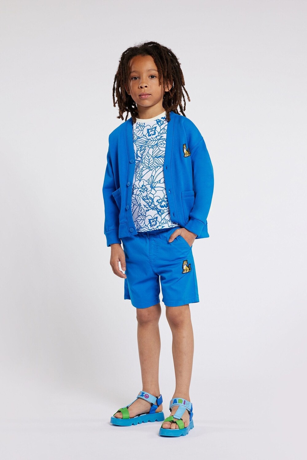 

Шорты из джерси с логотипом Kenzo Kids, синий