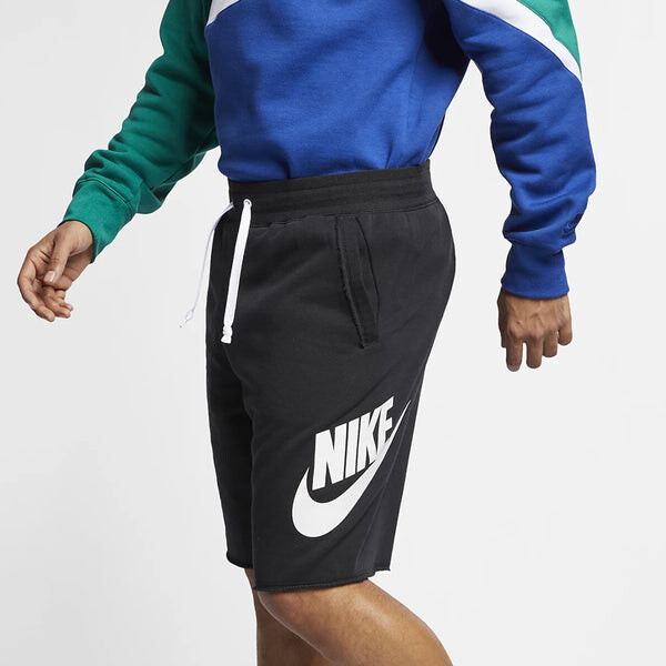 Шорты logo printing running sports short pant male black Nike, черный — фото 3