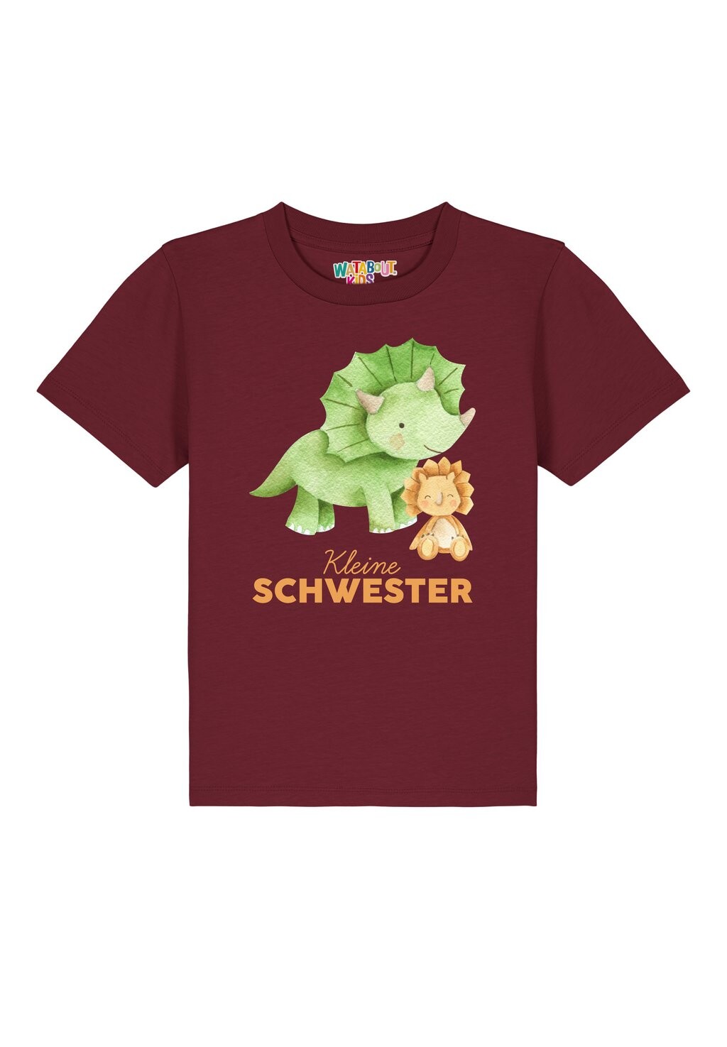

Футболка с принтом DINOSAURIER 07 KLEINE SCHWESTER watapparel, темно-красный