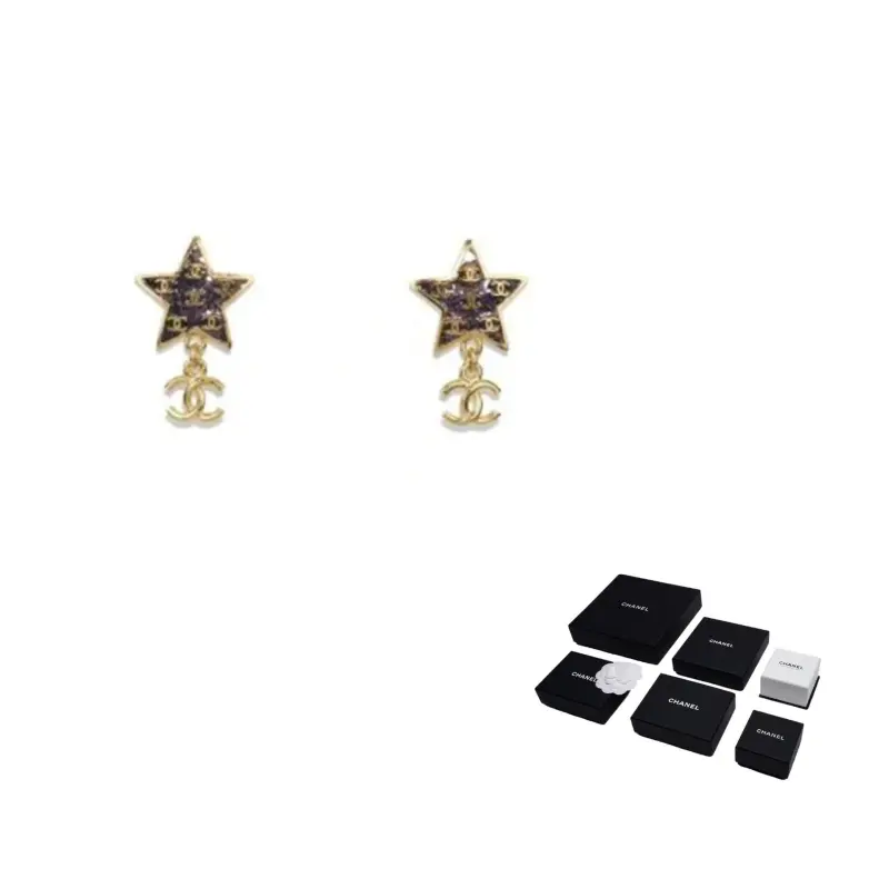 

CHANEL Серьги-гвоздики Metal, женские, черные, золотые