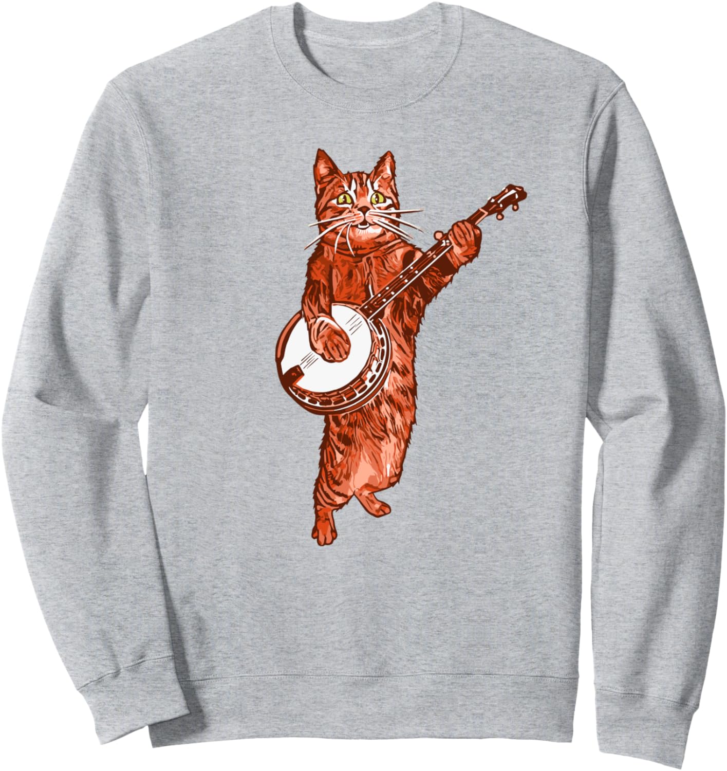 

Забавная толстовка в винтажном стиле с изображением котенка, играющего в стиле блюграсс, кантри и фолк Giant Step Design Co., Ltd., серый