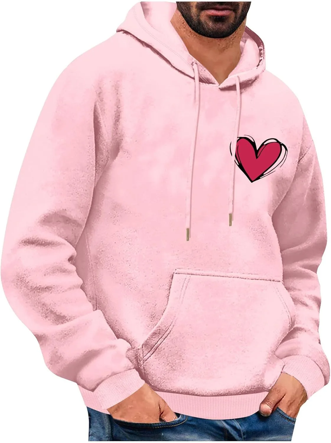 

Мужская толстовка Zeiyignr с капюшоном и сердцем на День святого Валентина