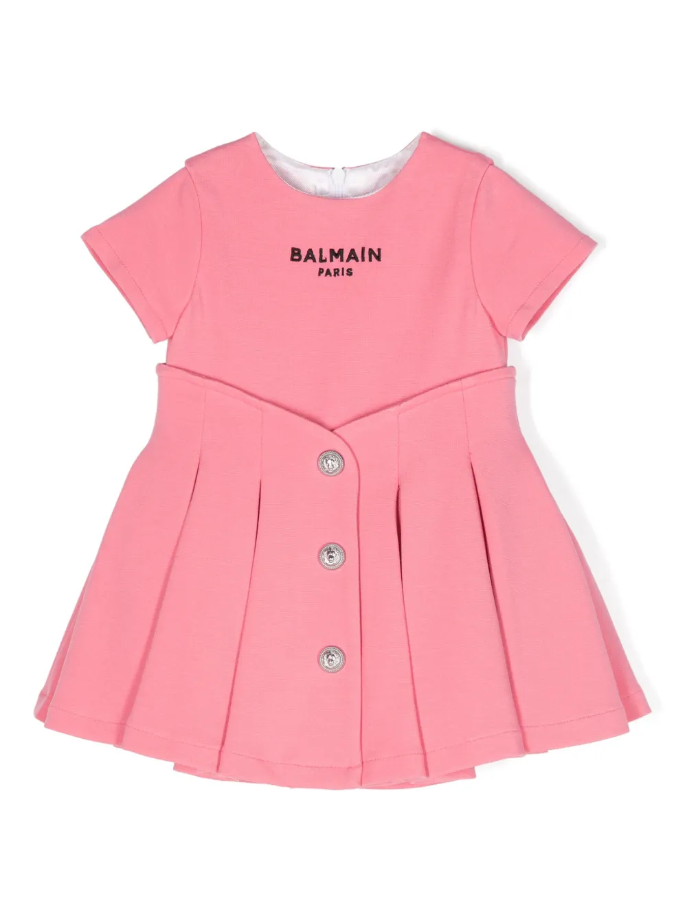 

Комплект из платья и блумеров с вышитым логотипом Balmain Kids, розовый