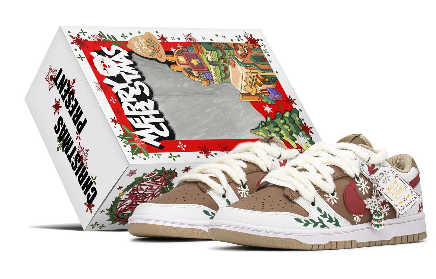 

Кроссовки Nike Dunk Skateboard Shoes Men Low-Top Brown White