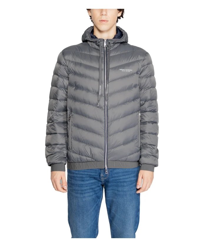 

Коллекция зимних мужских пуховиков Armani Exchange, серый