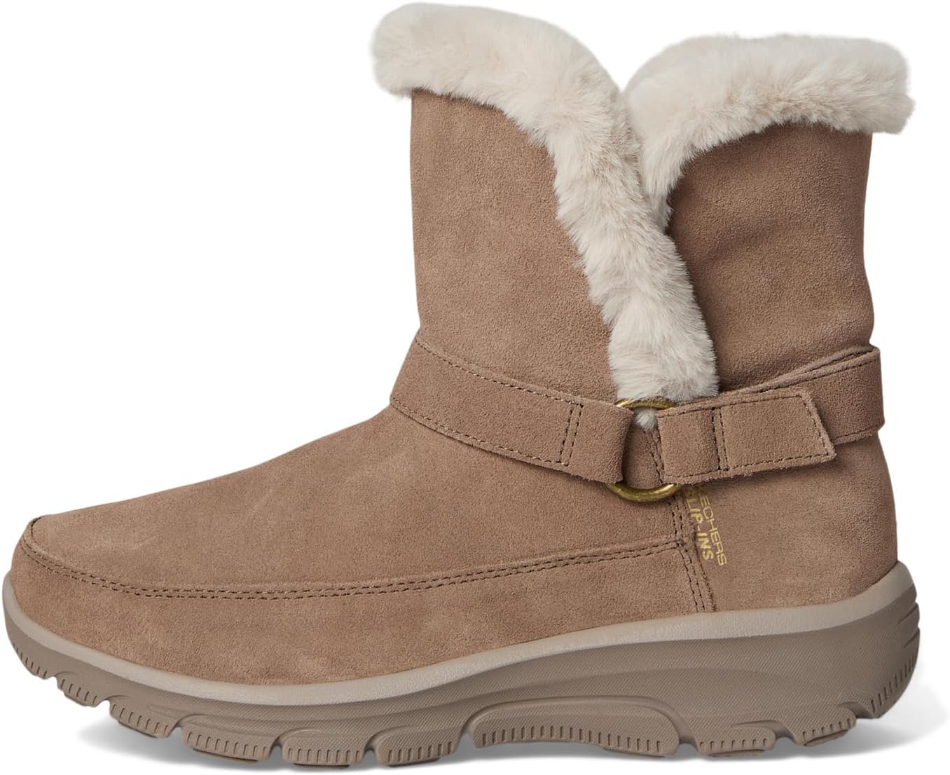 Ботинки женские SKECHERS Dreamers Luxe Vibe из замши и искусственного меха, коричневый — фото 4